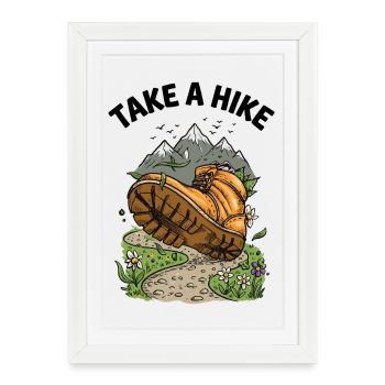 Mountains - Take a Hike - Framed poster (27 × 37 cm) - white - Front