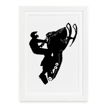 Snowmobile cleasanna tiománaí - Framed poster (27 × 37 cm) - white - Front