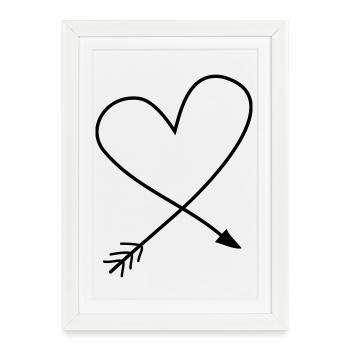 Flèche du cœur pour tous ceux qui cherchent un peu d’amour - Affiche encadrée (27 × 37 cm) - blanc - Devant
