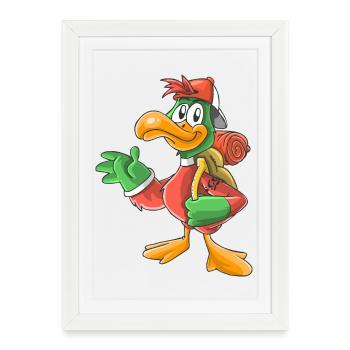 drôle Wandervogel - Affiche encadrée (27 × 37 cm) - blanc - Devant