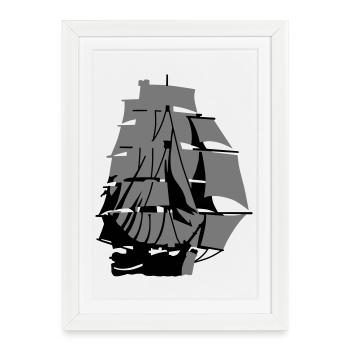 voilier - Affiche encadrée (27 × 37 cm) - blanc - Devant