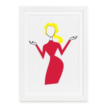 frau - Gerahmtes Poster (27 × 37 cm) - Weiß - Vorne