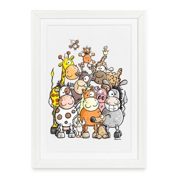 Tas géant de l'animal - Affiche encadrée (27 × 37 cm) - blanc - Devant