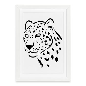 leopard - Framed poster (27 × 37 cm) - white - Front