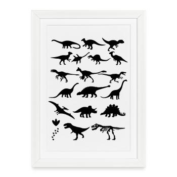 Dinosaures - Affiche encadrée (27 × 37 cm) - blanc - Devant