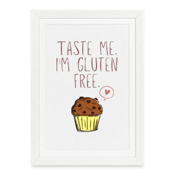 Goûte-moi, je suis sans gluten - Affiche encadrée (27 × 37 cm) - blanc - Devant