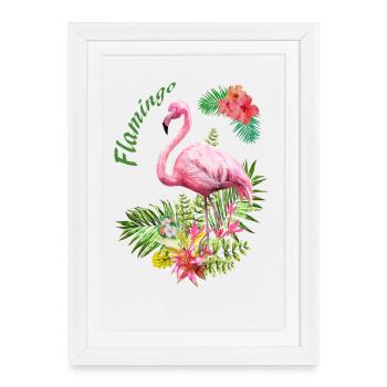 Flamingo - Framed poster (27 × 37 cm) - white - Front