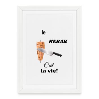 Kebab Fan T-shirt - Affiche encadrée (27 × 37 cm) - blanc - Devant
