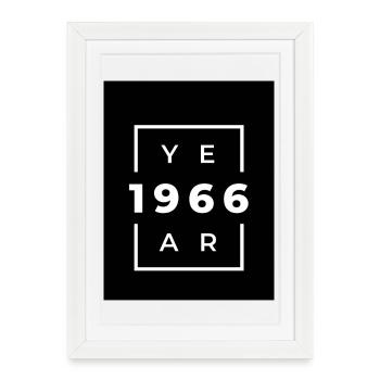Retro design year 1966 minimalist - Framed poster (27 × 37 cm) - white - Front