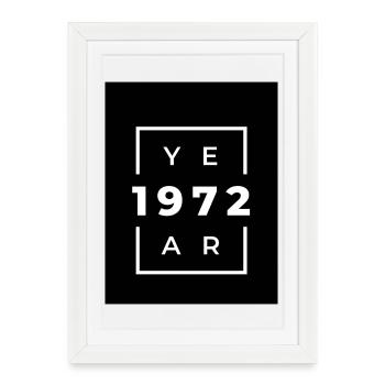 Vintage Design Year 1972 Minimalist - Framed poster (27 × 37 cm) - white - Front