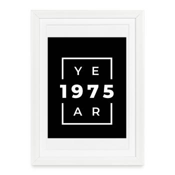 Design Grunge Année 1975 Minimalist - Affiche encadrée (27 × 37 cm) - blanc - Devant