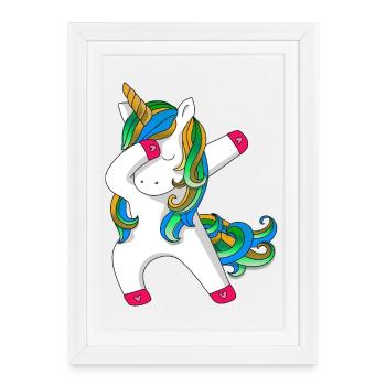Unicorn dabbing - Framed poster (27 × 37 cm) - white - Front