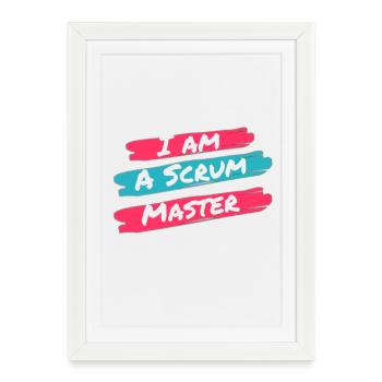 Handmade Scrum Master T-shirt - Framed poster (27 × 37 cm) - white - Front