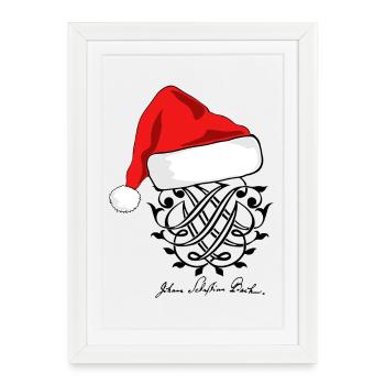 Noël avec Johann Sebastian Bach - Affiche encadrée (27 × 37 cm) - blanc - Devant