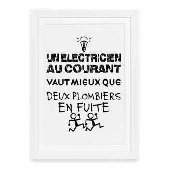 An electrician with knowledge - Framed poster (27 × 37 cm) - white - Front