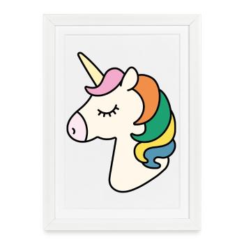 Licorne - Affiche encadrée (27 × 37 cm) - blanc - Devant