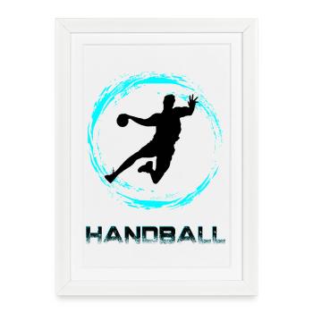 Handball - Affiche encadrée (27 × 37 cm) - blanc - Devant