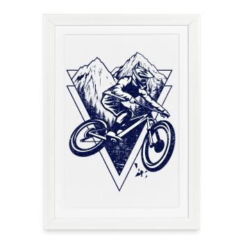 Mountain Biker in Ridge Triangle - Framed poster (27 × 37 cm) - white - Front
