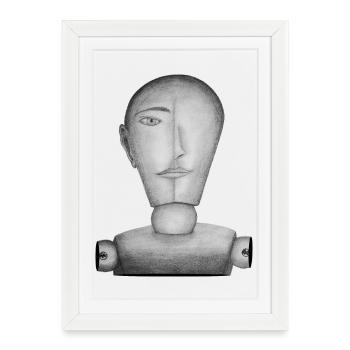 Mannequin dessiné - Affiche encadrée (27 × 37 cm) - blanc - Devant