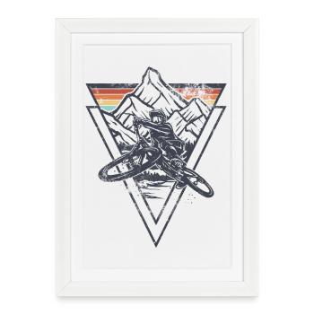 Summit Geometry Sunset - Framed poster (27 × 37 cm) - white - Front