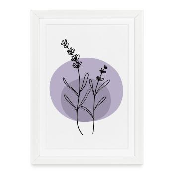 Lavande noir violet - Affiche encadrée (27 × 37 cm) - blanc - Devant