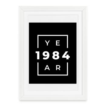 Design Numérique Année 1984 Rétro Moderne - Affiche encadrée (27 × 37 cm) - blanc - Devant