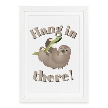 Accrochez-vous - Thème de motivation - Affiche encadrée (27 × 37 cm) - blanc - Devant