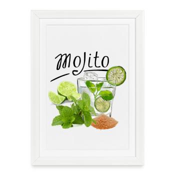 Mojito Drink ART - Affiche encadrée (27 × 37 cm) - blanc - Devant