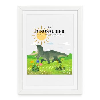 ART des dinosaures - Affiche encadrée (27 × 37 cm) - blanc - Devant