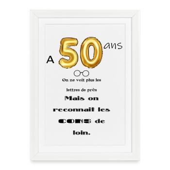 50 ans - Affiche encadrée (27 × 37 cm) - blanc - Devant
