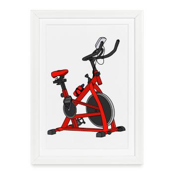 Red Bike Spin Bicycle - Framed poster (27 × 37 cm) - white - Front