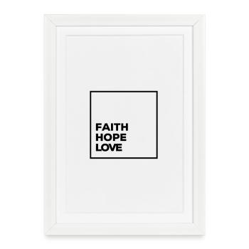 foi espérance amour - Affiche encadrée (27 × 37 cm) - blanc - Devant