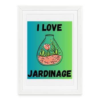 JARDINAGE,PRINTEMPS,JARDIN,JARDINIER,RETRAITE,ETE - Affiche encadrée (27 × 37 cm) - blanc - Devant