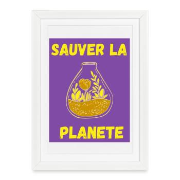 JOUR DE LA TERRE,ECOLOGIE,PLANETE,ENVIRONNEMENT - Affiche encadrée (27 × 37 cm) - blanc - Devant