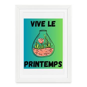 PRINTEMPS,JARDIN,JARDINIER,RETRAITE,ETE,FLEURS - Affiche encadrée (27 × 37 cm) - blanc - Devant