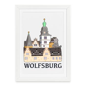 Wolfsburg, Château - Affiche encadrée (27 × 37 cm) - blanc - Devant