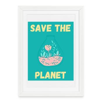 ECOLOGIE. PLANETE. NATURE. JARDIN. ARBRE. FLEUR - Affiche encadrée (27 × 37 cm) - blanc - Devant