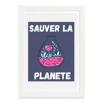 PLANETE. NATURE. JARDIN. ARBRE. FLEUR. PRINTEMPS - Affiche encadrée (27 × 37 cm) - blanc - Devant
