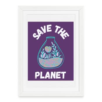 PLANETE. NATURE. JARDIN. ARBRE. FLEUR. ECOLOGIE - Affiche encadrée (27 × 37 cm) - blanc - Devant