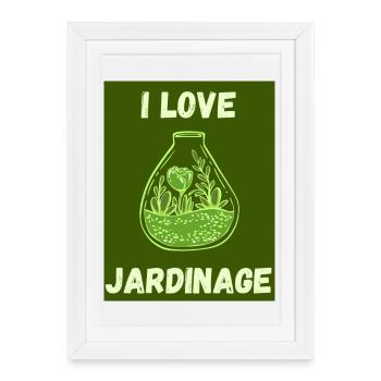 PRINTEMPS. JARDINAGE. RETRAITE. PRINTEMPS. JARDIN. - Affiche encadrée (27 × 37 cm) - blanc - Devant