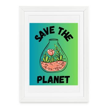 PLANETE. PLANET. PRINTEMPS. JARDINAGE. RETRAITE - Affiche encadrée (27 × 37 cm) - blanc - Devant