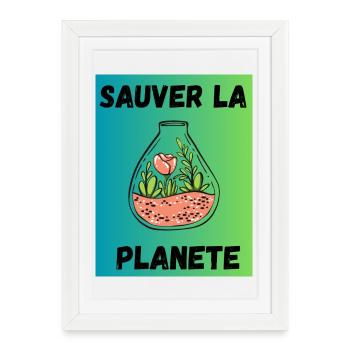 JOUR DE LA TERRE. ECOLOGIE. PLANETE. ENVIRONNEMENT - Affiche encadrée (27 × 37 cm) - blanc - Devant