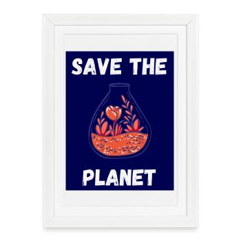 PLANETE. JOUR DE LA TERRE. ECOLOGIE. JARDIN. ARBRE - Affiche encadrée (27 × 37 cm) - blanc - Devant