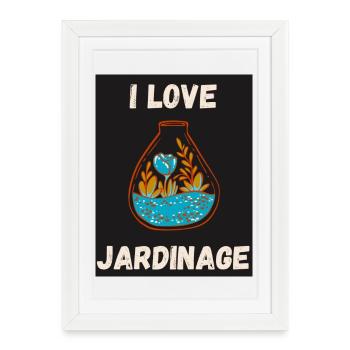 JARDIN. PRINTEMPS. JARDINAGE. RETRAITE. PRINTEMPS. - Affiche encadrée (27 × 37 cm) - blanc - Devant
