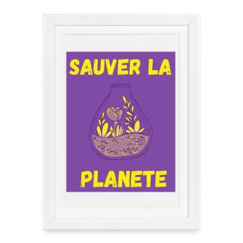 PLANETE. JOUR DE LA TERRE. ECOLOGIE. PLANETE. BIO - Affiche encadrée (27 × 37 cm) - blanc - Devant