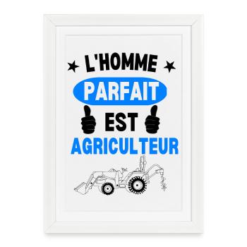 Homme Parfait Agriculteur - Affiche encadrée (27 × 37 cm) - blanc - Devant