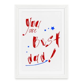 Meilleur papa, meilleur papa - Affiche encadrée (27 × 37 cm) - blanc - Devant