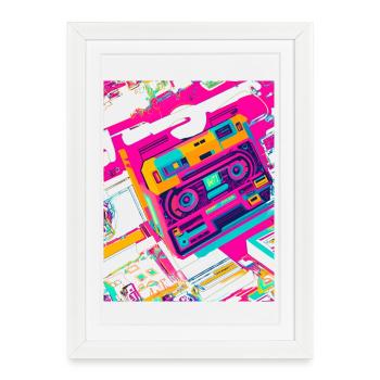 Musique des années 80 - Affiche encadrée (27 × 37 cm) - blanc - Devant