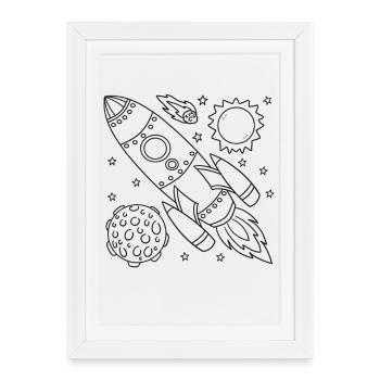 Vaisseau spatial fusée - Affiche encadrée (27 × 37 cm) - blanc - Devant