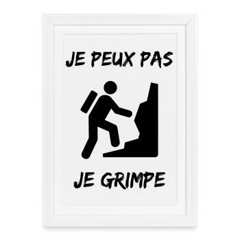 ESCALADE. CLIMB. CLIMBING. ESCALADE. VAN. GRIMPE. - Affiche encadrée (27 × 37 cm) - blanc - Devant